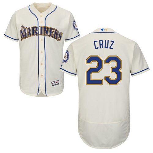 Mariners #23 Nelson Cruz Cream Flexbase Authentic Collection Stitched MLB Jersey